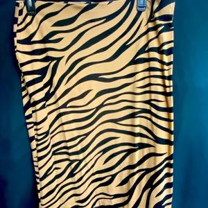 Ann Taylor Camel Zebra Midi Skirt XL